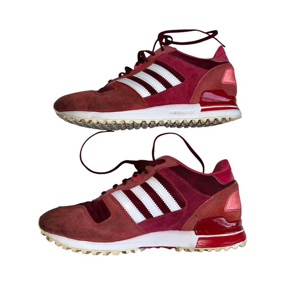 Adidas ZX 700 G95955 Burgundy Red White Suede Sneakers US size 8 - Picture 13 of 16